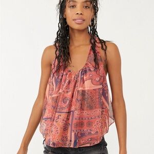 FP Movement by Free People Coral Paisley Blouse